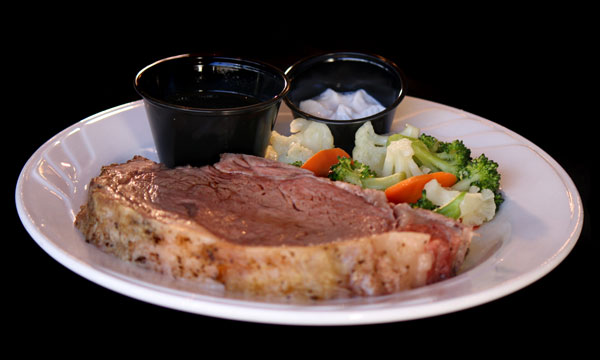 Prime rib with vegetables