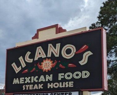 Licano's Mexican Food Steak House sign